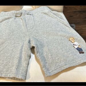 Kids big Pony Ralph Lauren polo drawstring sweat shorts size small 8, gray.